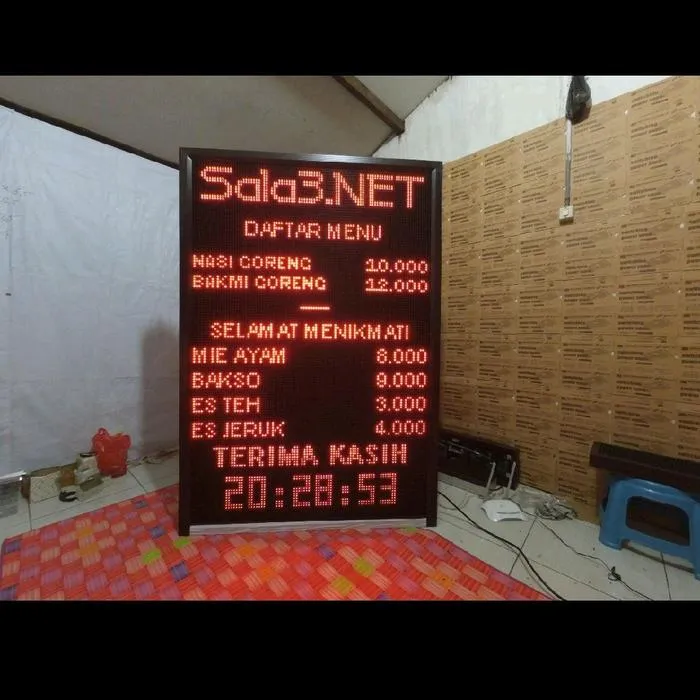Running text merah 150x100Cm Wifi + Lan Outdoor